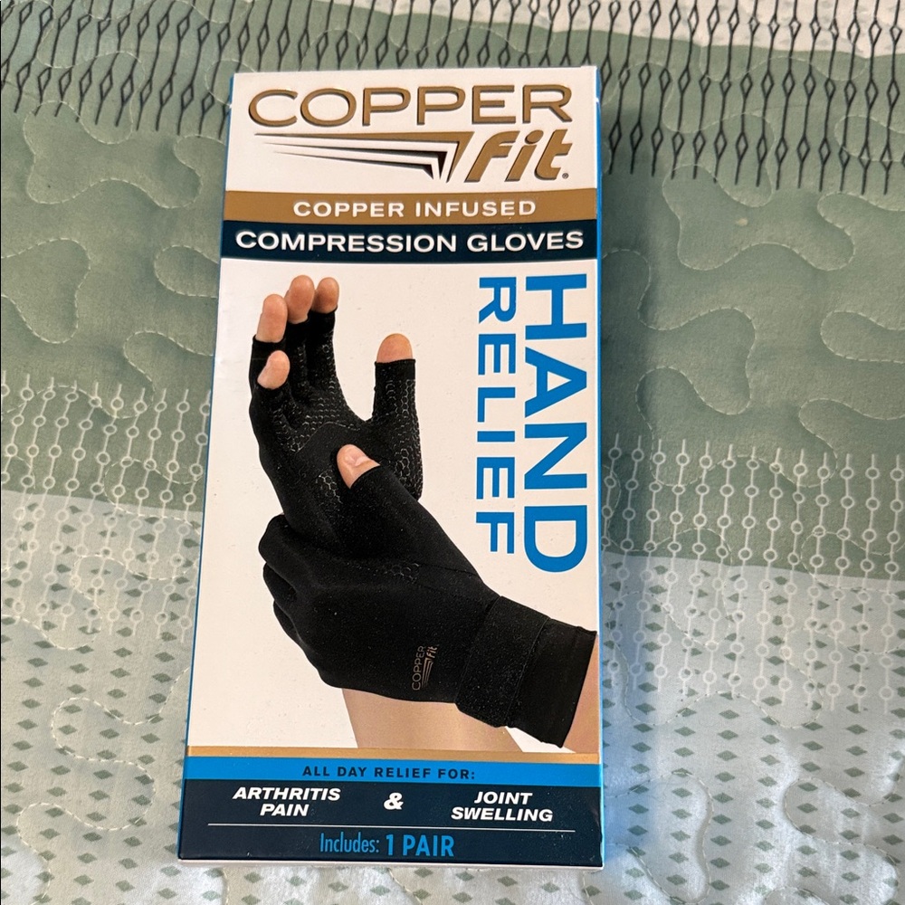 Men's Black Compression Hand Relief Gloves - 1 Pair
